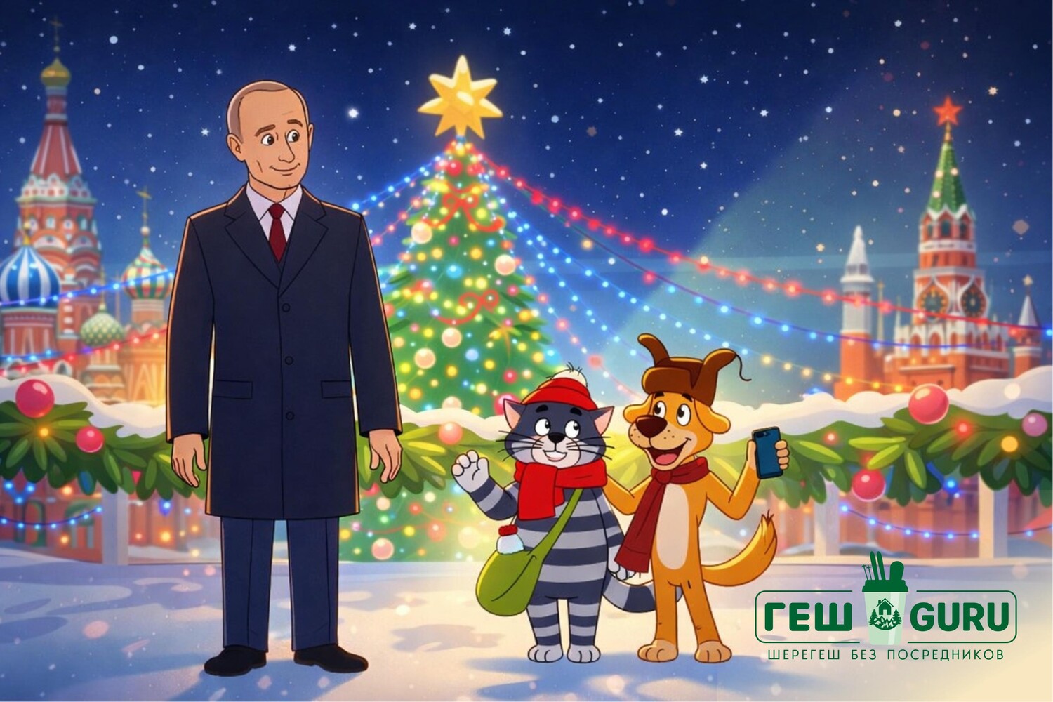 Репортаж с Красной площади: «Простоквашино» с Владимиром Путиным появилось в сети